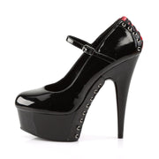 DELIGHT-687FH Black-Red Patent/Black Mary Janes Pleaser US Size (Women's): 5