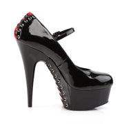 DELIGHT-687FH Black-Red Patent/Black Mary Janes Pleaser US Size (Women's): 5
