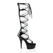 DELIGHT-698 Black Patent/Black Platform Sandal Pleaser US Size (Women's): 5