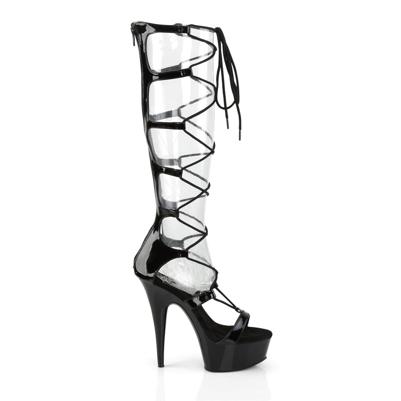DELIGHT-698 Black Patent/Black Platform Sandal Pleaser US Size (Women's): 5