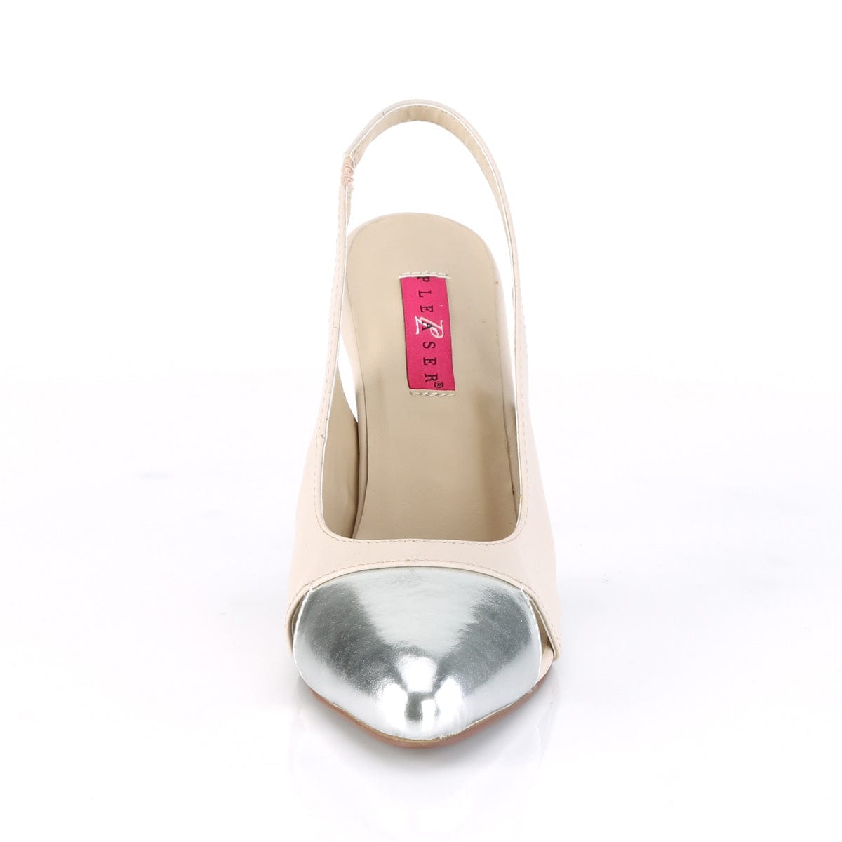 DREAM-405 Beige Faux Leather-Silver Metallic Pu NEW Pleaser Pink Label US Size (Women's): 9