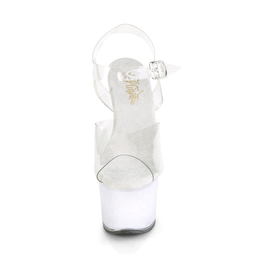 ECHOLITE-708 Clear/White Glow Platform Sandal Pleaser US Size (Women's): 5