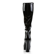 ELECTRA-2000Z Black Stretch Patent Knee Boot Pleaser US Size (Women's): 6