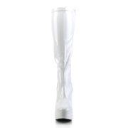 ELECTRA-2000Z White Stretch Patent Knee Boot Pleaser US Size (Women's): 6