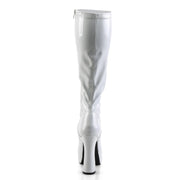 ELECTRA-2000Z White Stretch Patent Knee Boot Pleaser US Size (Women's): 6