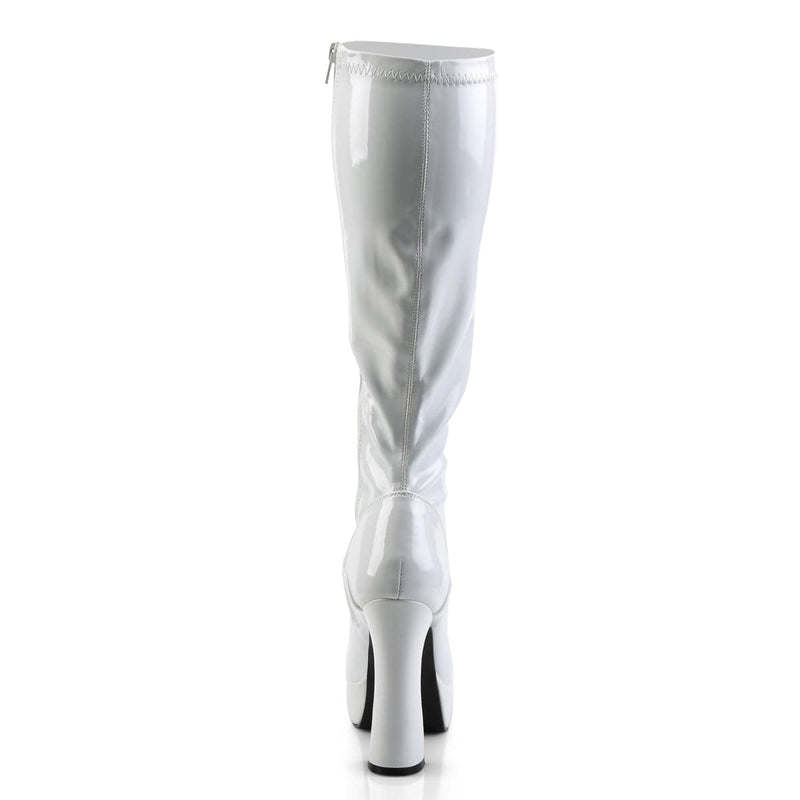 ELECTRA-2000Z White Stretch Patent Knee Boot Pleaser US Size (Women's): 6