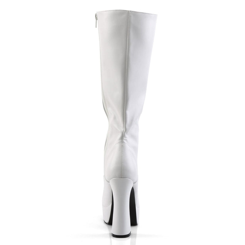ELECTRA-2020 White Faux Leather Knee Boot Pleaser US Size (Women's): 6