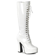 ELECTRA-2020 White Patent Knee Boot Pleaser US Size (Women's): 6