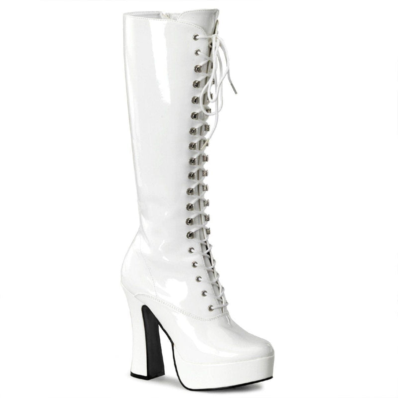 ELECTRA-2020 White Patent Knee Boot Pleaser US Size (Women's): 6