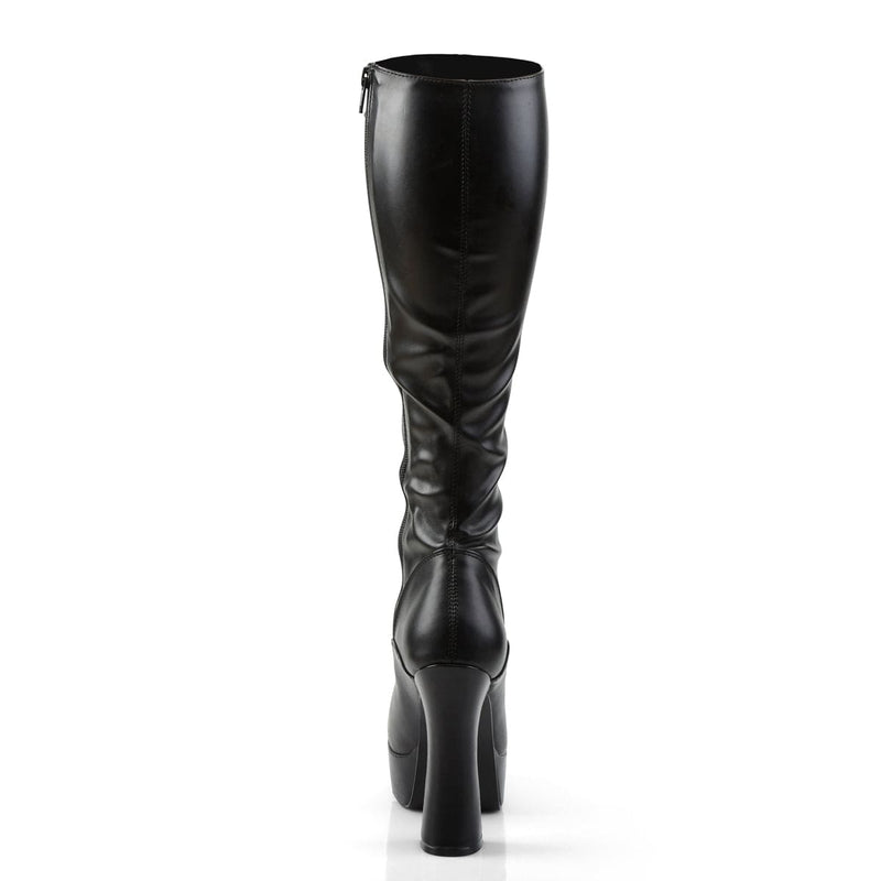 ELECTRA-2023 Black Stretch Faux Leather Knee Boot Pleaser US Size (Women's): 6