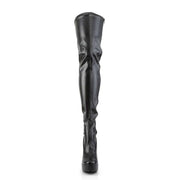 ELECTRA-3000Z Black Stretch Faux Leather Thigh Boot Pleaser US Size (Women's): 6