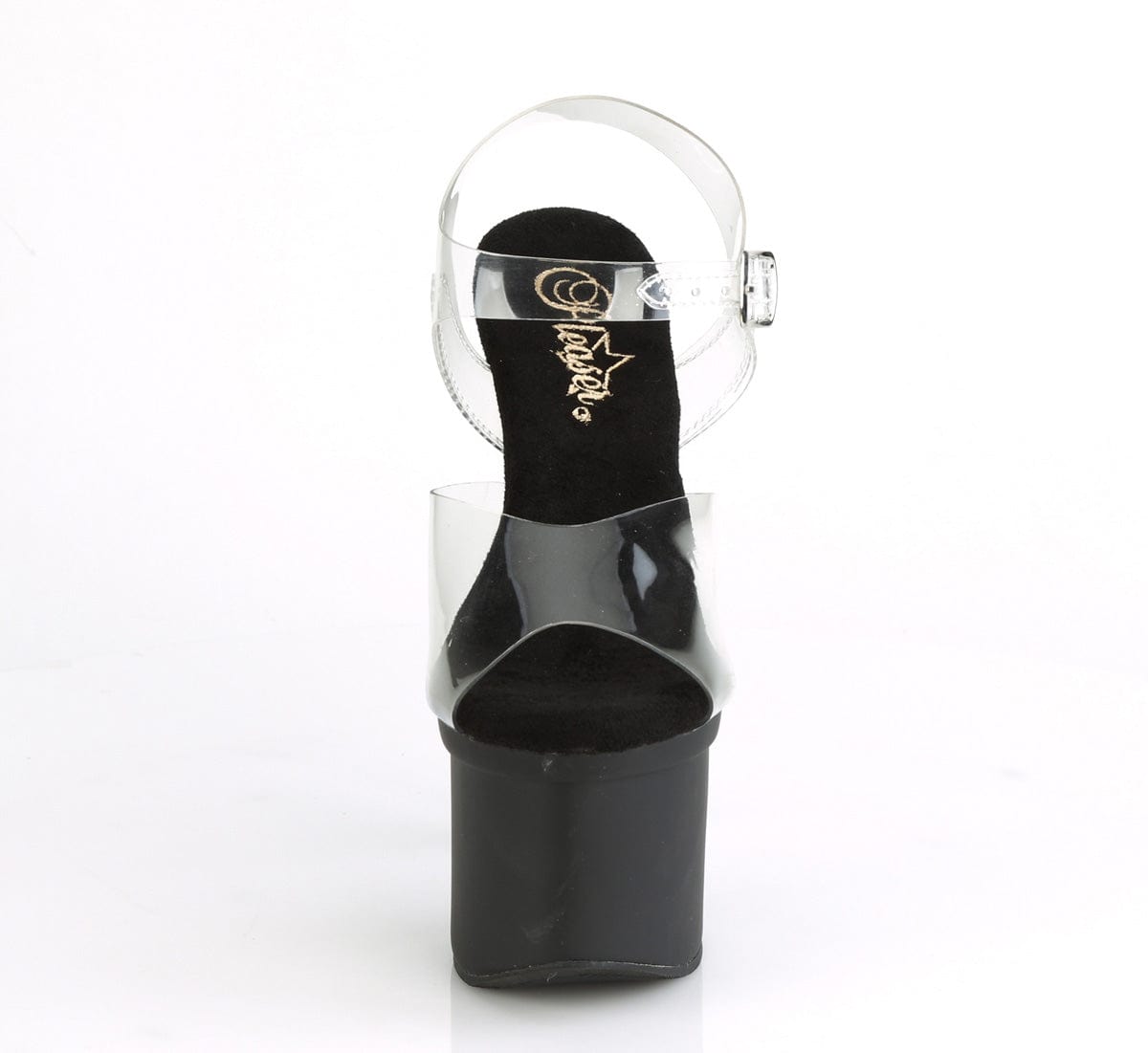 ESTEEM-708 Clear/Black Matte Platform Sandal Pleaser US Size (Women's): 5