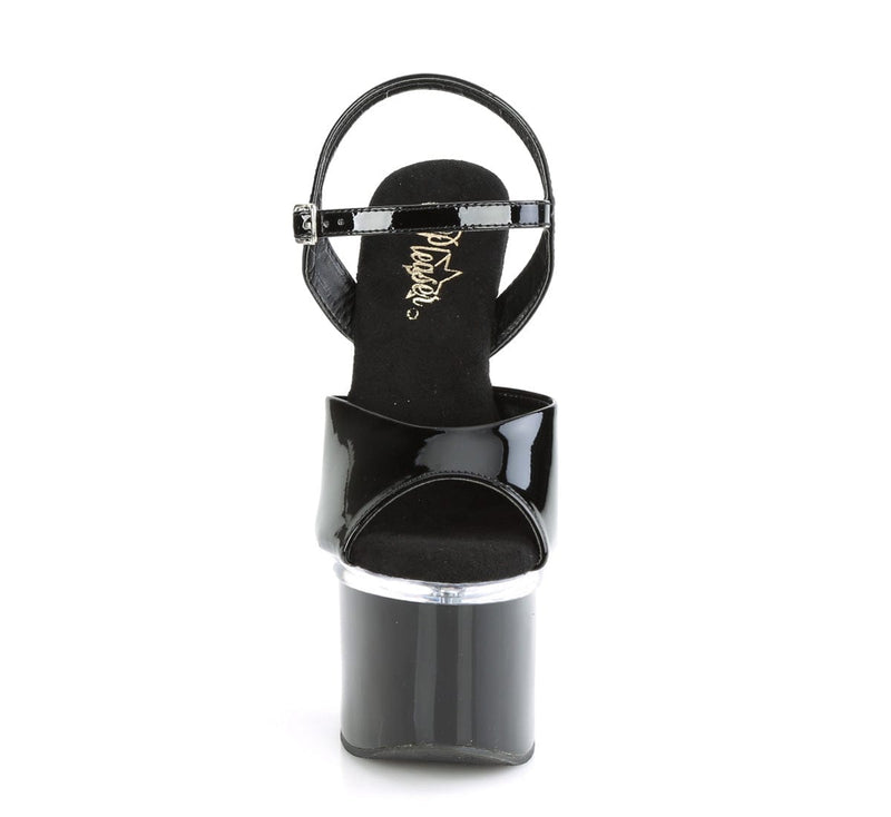 ESTEEM-709 Black Patent/Clear-Black Platform Sandal Pleaser US Size (Women's): 5