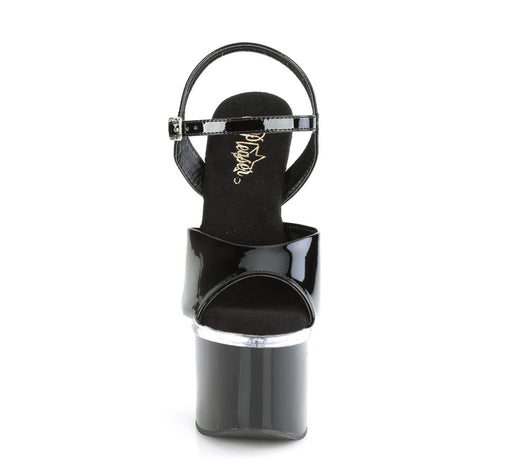 ESTEEM-709 Black Patent/Clear-Black Platform Sandal Pleaser US Size (Women's): 5