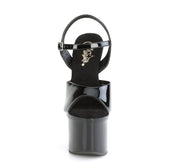 ESTEEM-709 Black Patent/Black Platform Sandal Pleaser US Size (Women's): 5