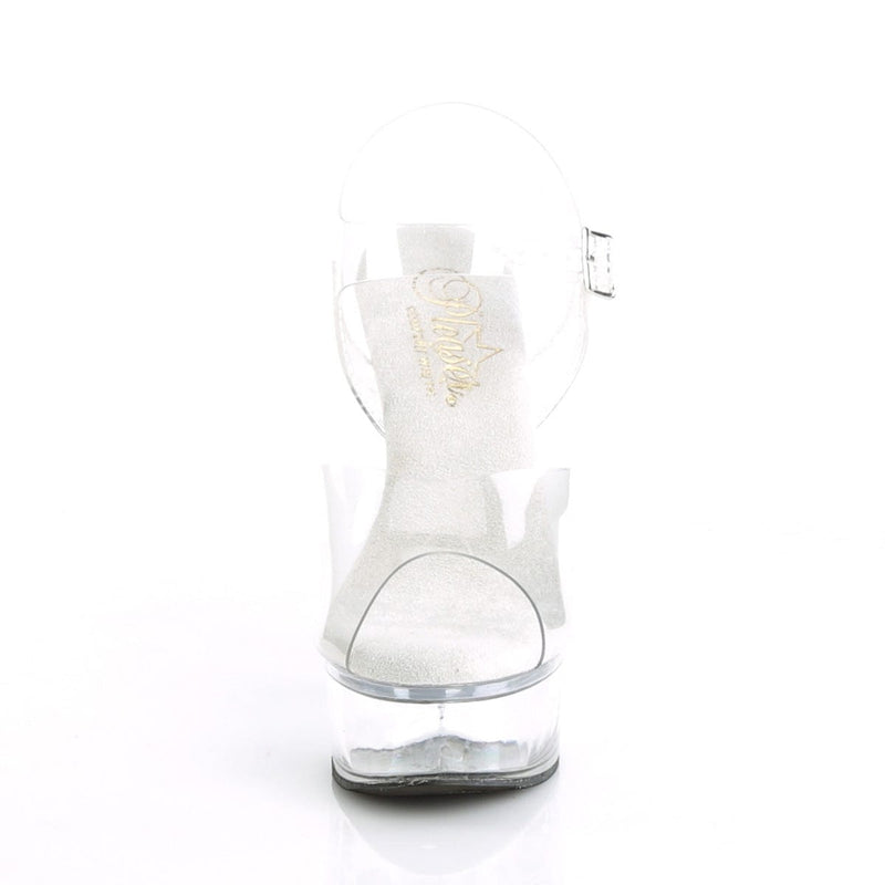EXCITE-608 Clear/Clear Platform Sandal Pleaser US Size (Women's): 5