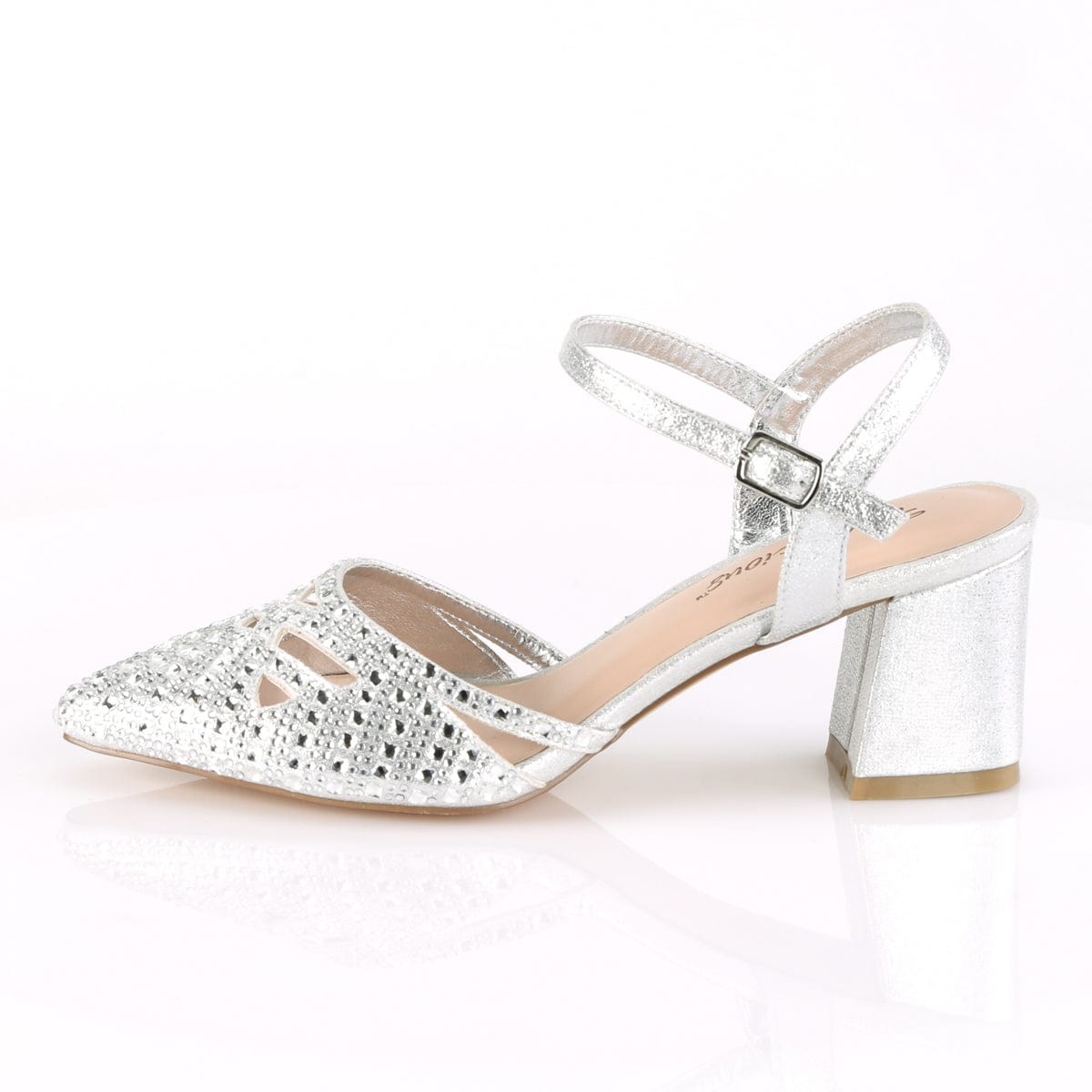 FAYE-06 Silver Shimmering Fabric SALE Fabulicious US Size (Women's): 5