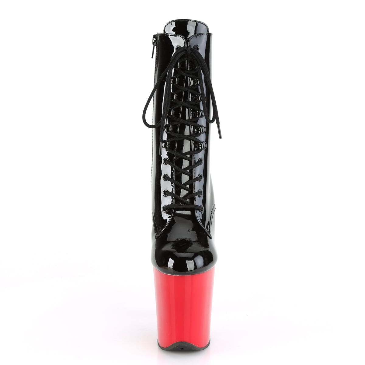 FLAMINGO-1020 Black Patent/Red Ankle Boot Pleaser US Size (Women's): 5