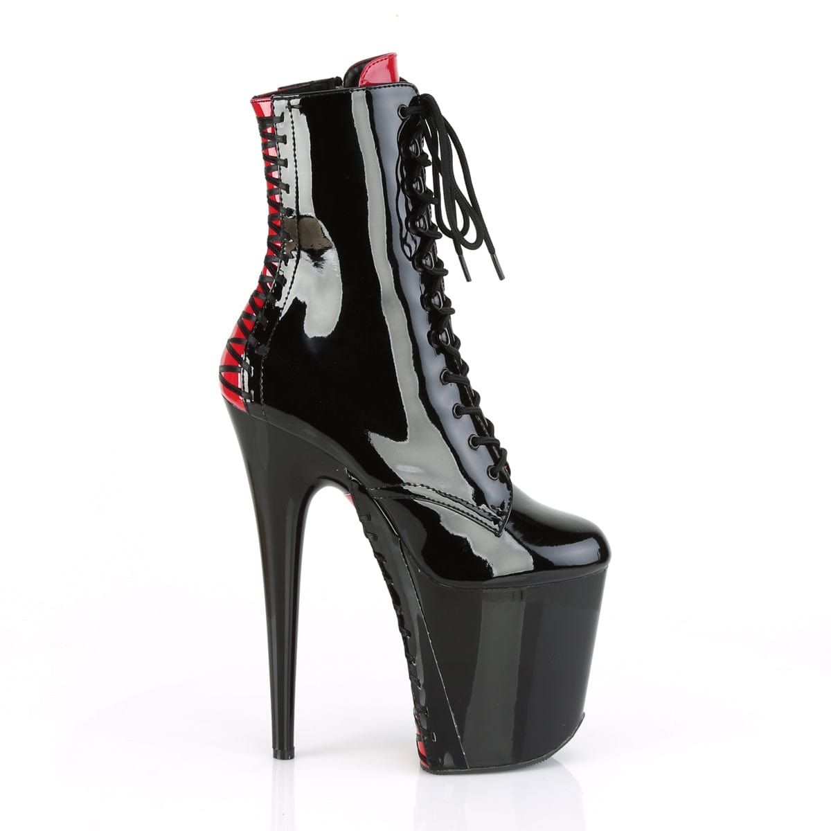 FLAMINGO-1020FH Black Patent/Black Ankle Boot Pleaser US Size (Women's): 5