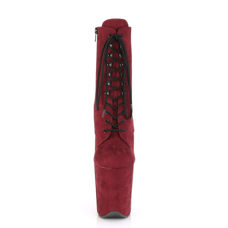 FLAMINGO-1020FS Burgundy Faux Suede/Burgundy Faux Suede Ankle Boot Pleaser US Size (Women's): 5