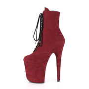 FLAMINGO-1020FS Burgundy Faux Suede/Burgundy Faux Suede Ankle Boot Pleaser US Size (Women's): 5