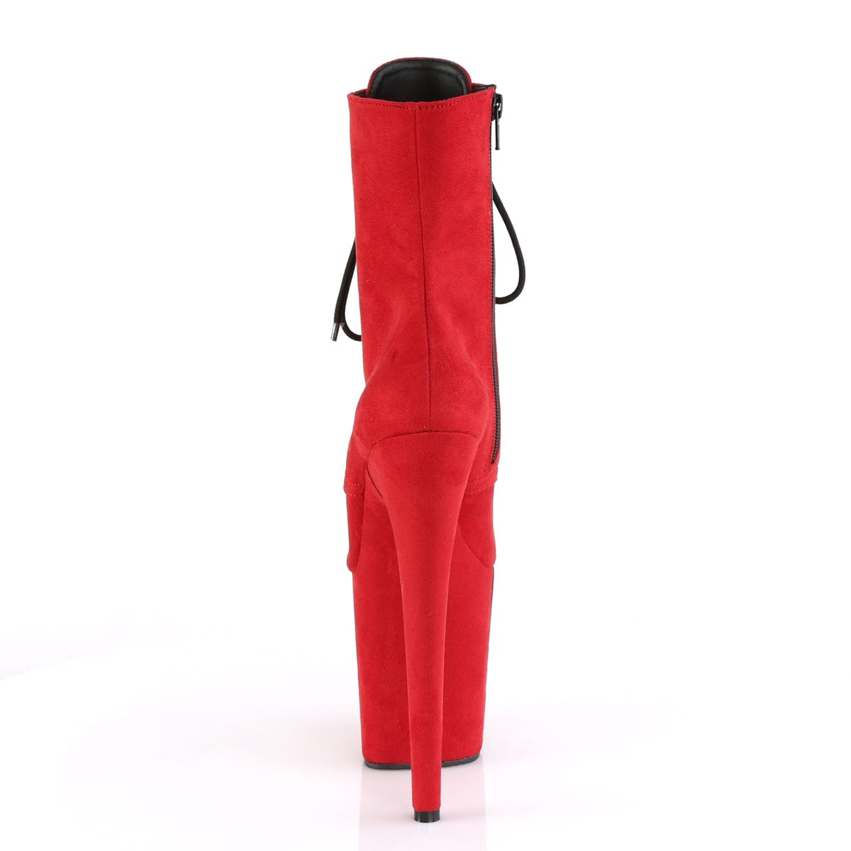 FLAMINGO-1020FS Red Faux Suede/Red Faux Suede Ankle Boot Pleaser US Size (Women's): 5