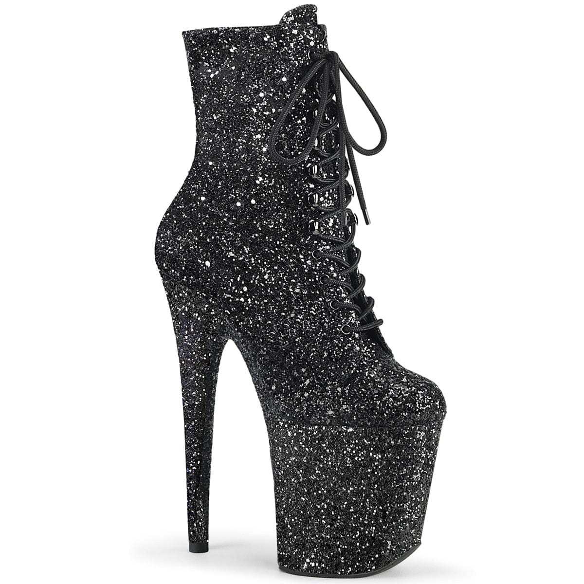 FLAMINGO-1020GWR Black Glitter Ankle Boot Pleaser