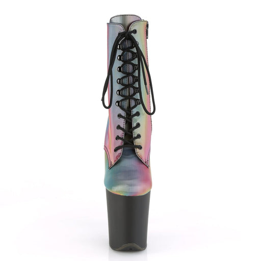 FLAMINGO-1020REFL Rainbow Reflective/Black Matte Ankle Boot Pleaser US Size (Women's): 5