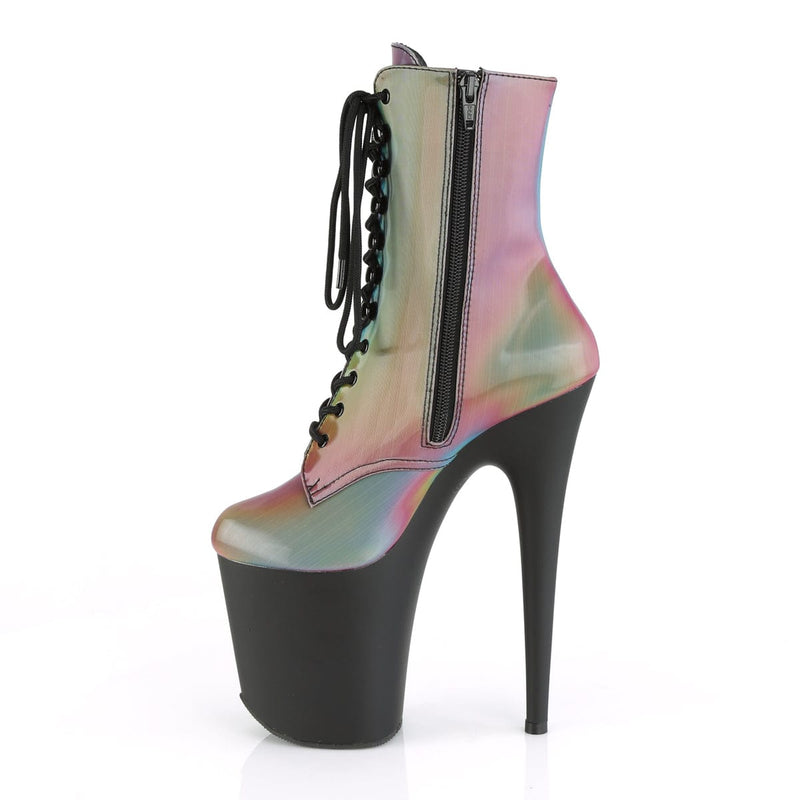 FLAMINGO-1020REFL Rainbow Reflective/Black Matte Ankle Boot Pleaser US Size (Women's): 5