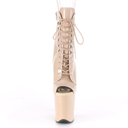 FLAMINGO-1021 Nude Patent/Nude Ankle Boot Pleaser US Size (Women's): 5
