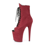 FLAMINGO-1021FS Burgundy Faux Suede/Burgundy Faux Suede Ankle Boot Pleaser US Size (Women's): 5