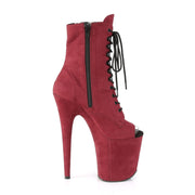 FLAMINGO-1021FS Burgundy Faux Suede/Burgundy Faux Suede Ankle Boot Pleaser US Size (Women's): 5