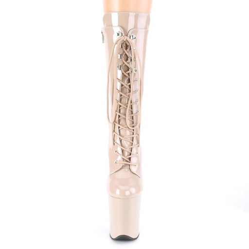 FLAMINGO-1050 Nude Patent/Nude Mid-Calf Boot Pleaser US Size (Women's): 5