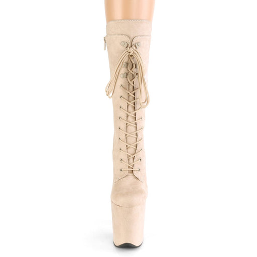 FLAMINGO-1050FS Beige Faux Suede/Beige Faux Suede Mid-Calf Boot Pleaser US Size (Women's): 5