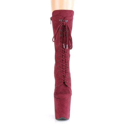 FLAMINGO-1050FS Burgundy Faux Suede/Burgundy Faux Suede Mid-Calf Boot Pleaser US Size (Women's): 5