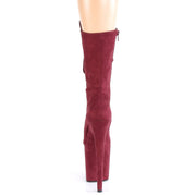 FLAMINGO-1050FS Burgundy Faux Suede/Burgundy Faux Suede Mid-Calf Boot Pleaser US Size (Women's): 5