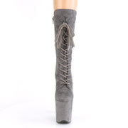 FLAMINGO-1050FS Grey Faux Suede/Grey Faux Suede Mid-Calf Boot Pleaser US Size (Women's): 5