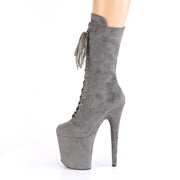 FLAMINGO-1050FS Grey Faux Suede/Grey Faux Suede Mid-Calf Boot Pleaser US Size (Women's): 5