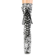 FLAMINGO-1050SP Black-White Snake Print/Black-White Snake Print Mid-Calf Boot Pleaser US Size (Women's): 5