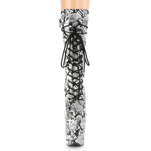 FLAMINGO-1050SP Black-White Snake Print/Black-White Snake Print Mid-Calf Boot Pleaser US Size (Women's): 5