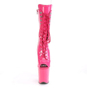 FLAMINGO-1051 Hot Pink Patent/Hot Pink Mid-Calf Boot Pleaser US Size (Women's): 5