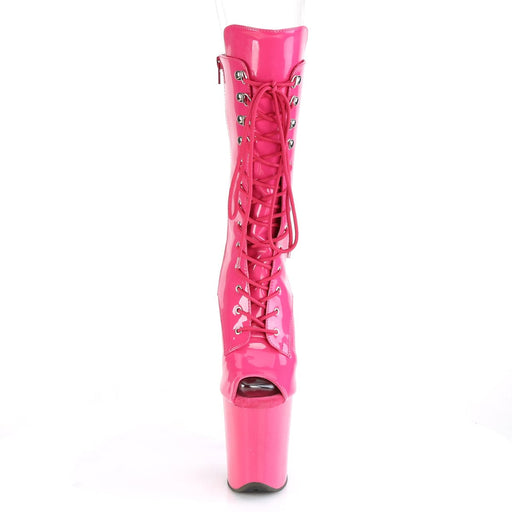 FLAMINGO-1051 Hot Pink Patent/Hot Pink Mid-Calf Boot Pleaser US Size (Women's): 5