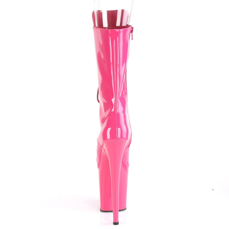 FLAMINGO-1051 Hot Pink Patent/Hot Pink Mid-Calf Boot Pleaser US Size (Women's): 5