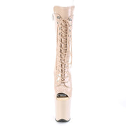 FLAMINGO-1051 Nude Patent/Nude Mid-Calf Boot Pleaser US Size (Women's): 5