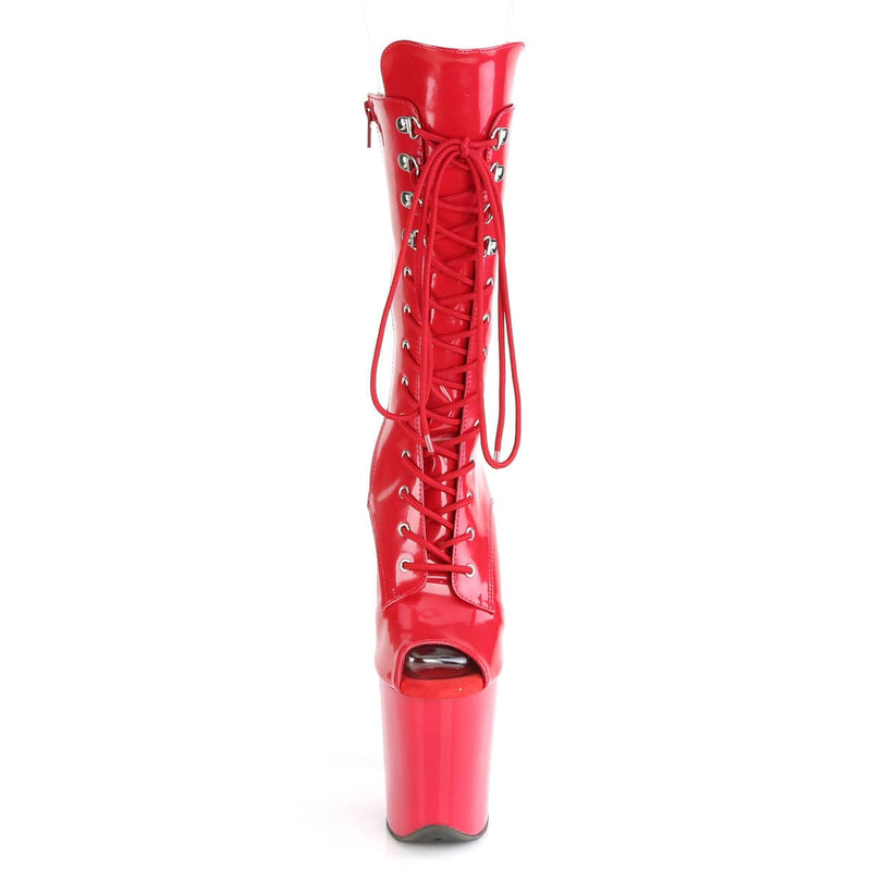 FLAMINGO-1051 Red Patent/Red Mid-Calf Boot Pleaser US Size (Women's): 5