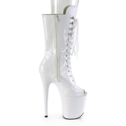 FLAMINGO-1051 White Patent/White Mid-Calf Boot Pleaser US Size (Women's): 5