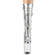 FLAMINGO-1053 Silver Metallic Pu/Silver Metallic Pu Mid-Calf Boot Pleaser US Size (Women's): 5