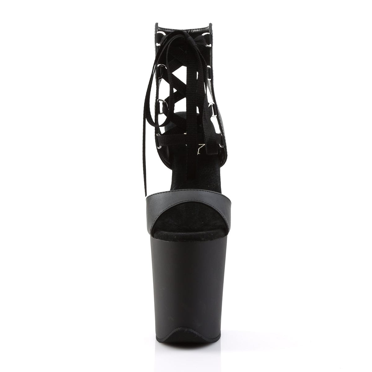 FLAMINGO-800-14 Black Faux Leather/Black Matte Platform Sandal Pleaser US Size (Women's): 5