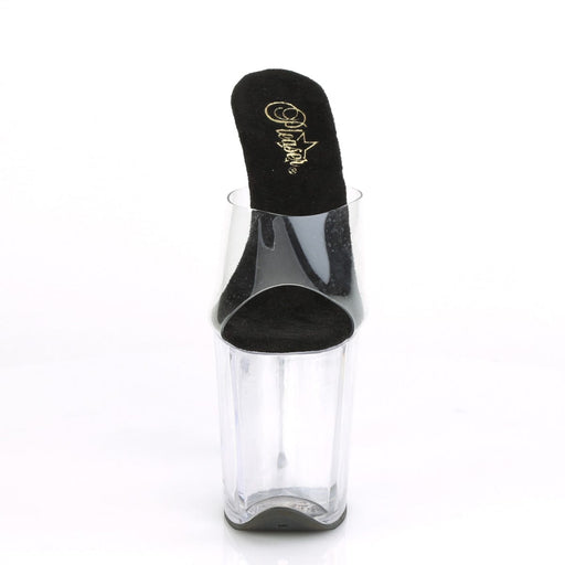 FLAMINGO-801 Clear-Black/Clear Slide Pleaser US Size (Women's): 5