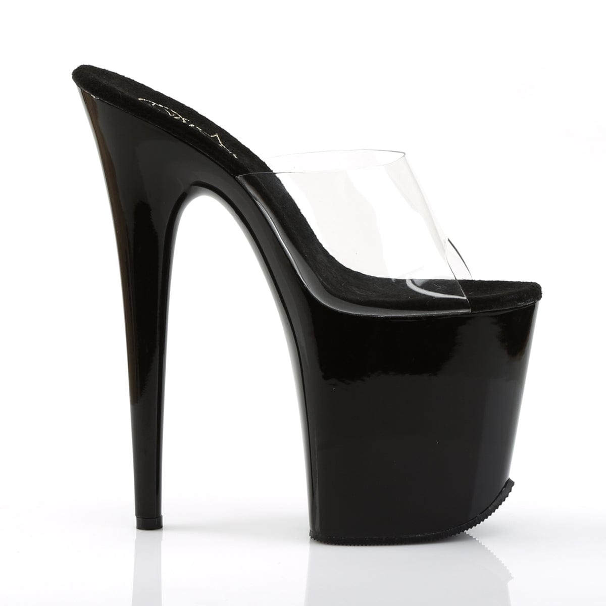 FLAMINGO-801 Clear/Black Slide Pleaser US Size (Women's): 5